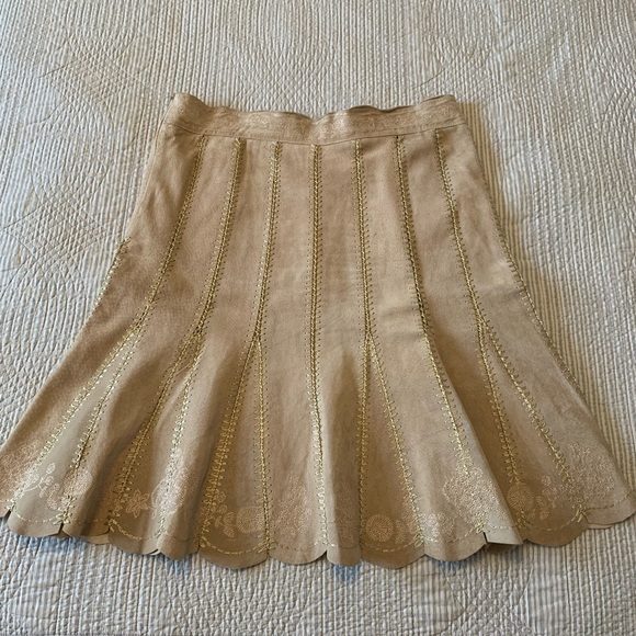 EUC crochet patchwork suede skirt - Picture 3 of 5